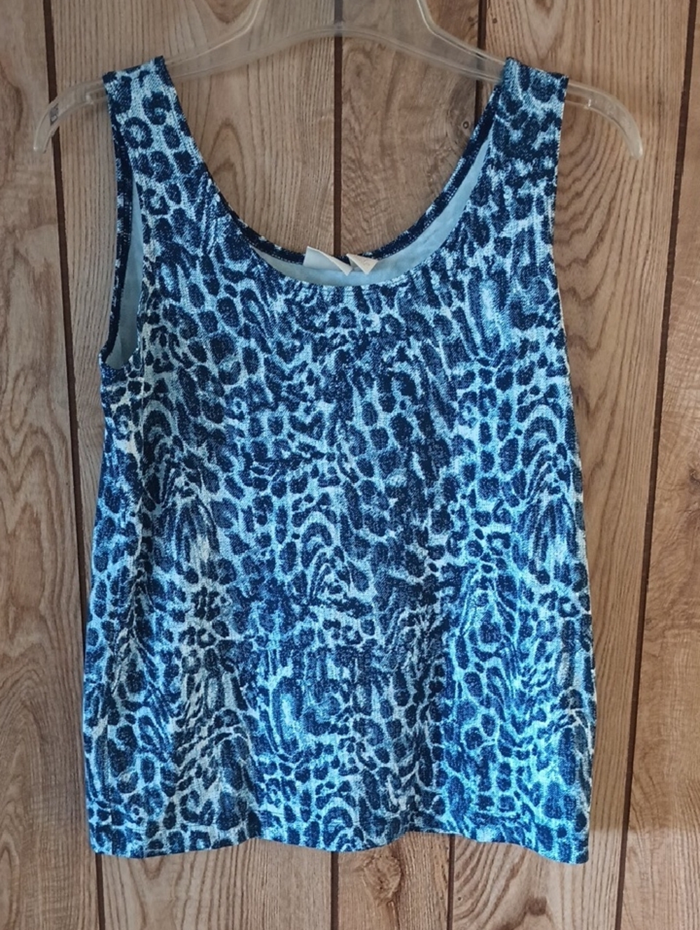 Chico's Blue Leopard Print Sleeveless Women's Top